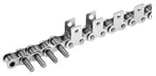 Attachment Link Chain Conveyors, K1 / K2 / F1 / F2 / M1 / M2 / G1 / G2 / SA1 / SA2 Attachments, Stainless Steel Attachment Chains, Bended or Straight Attachment Chain, Integral or Welded Attachments Manufacturer & Exporters in Mumbai India Jaycon Engineering